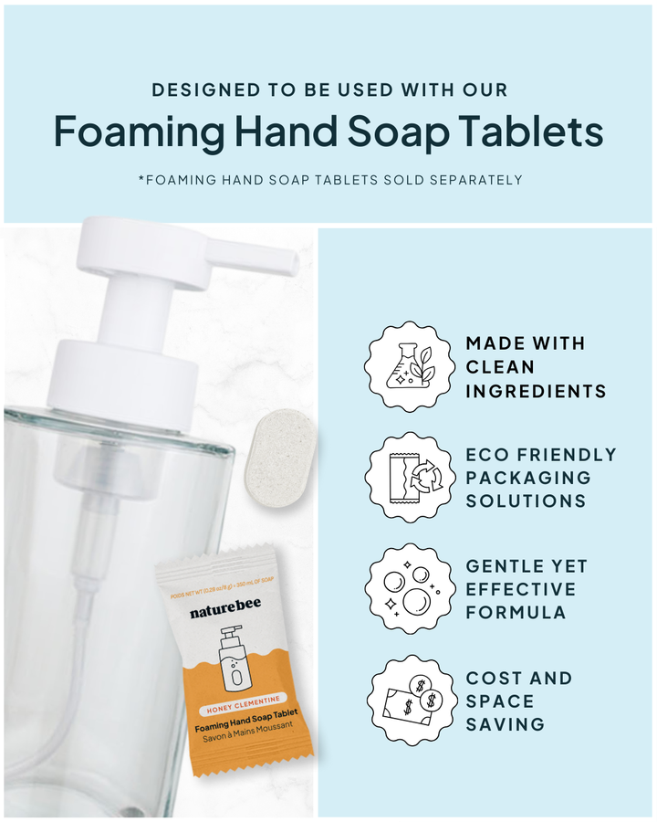 NATURE BEE - Glass Foaming Hand Soap Bottle