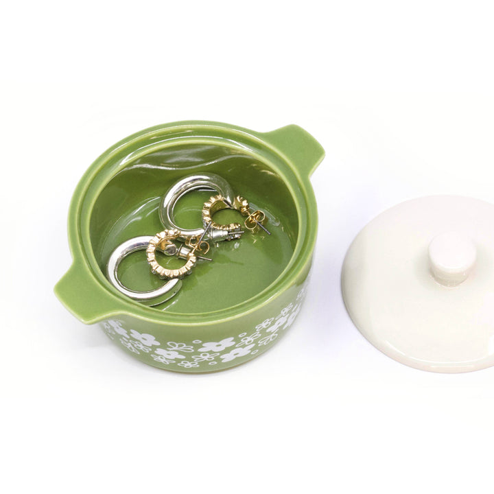 Twinkltoast - Pyrex-Inspired Spring Blossom Casserole Ceramic Trinket Box