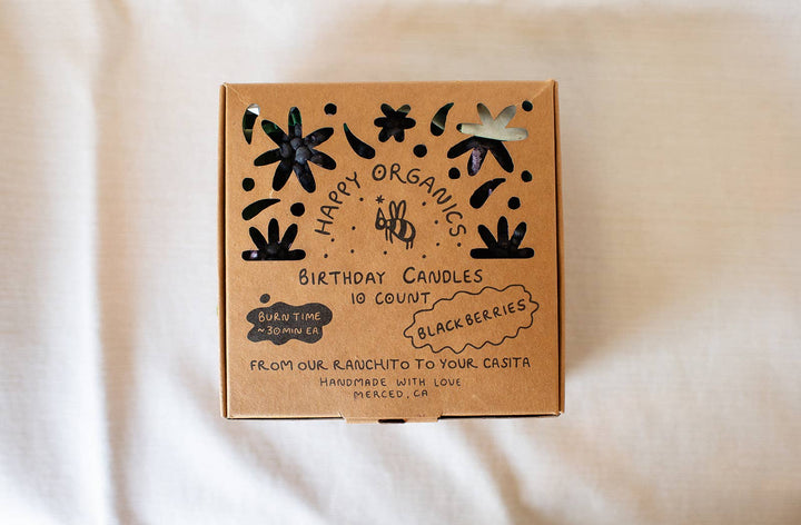 Happy Organics - Blackberry Beeswax Birthday Candles