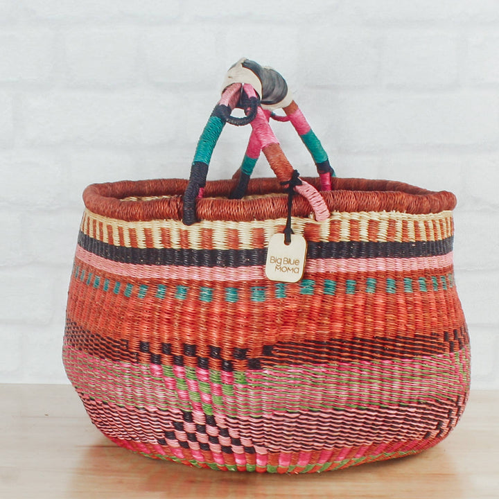 Big Blue Moma - Round Basket Large - Traditional Palette