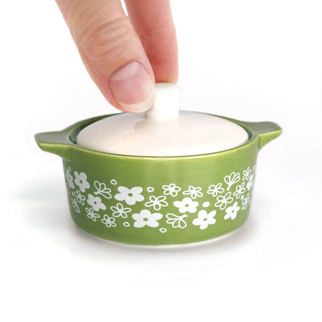 Twinkltoast - Pyrex-Inspired Spring Blossom Casserole Ceramic Trinket Box