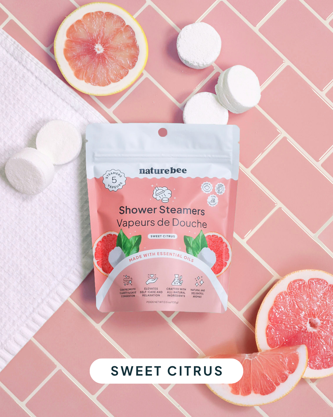 NATURE BEE - Sweet Citrus Shower Steamers | Nature Bee