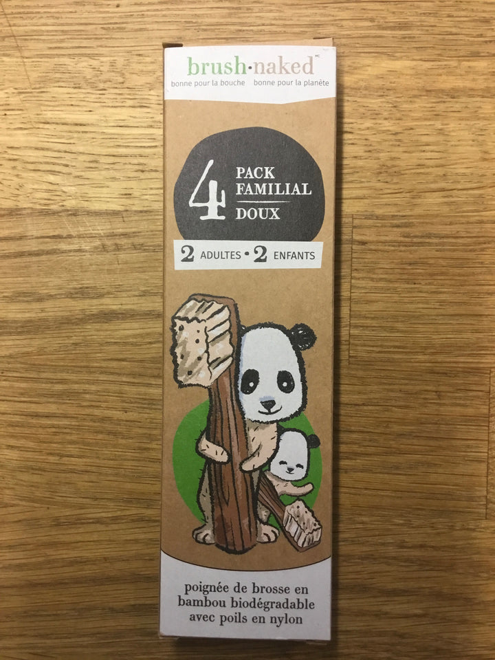 Brush Naked bamboo Toothbrush single - 4pack