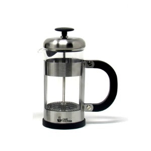 A gorgeous glass and stainless steel French press with a 3 cup capacity from Cafe Culture brand.
