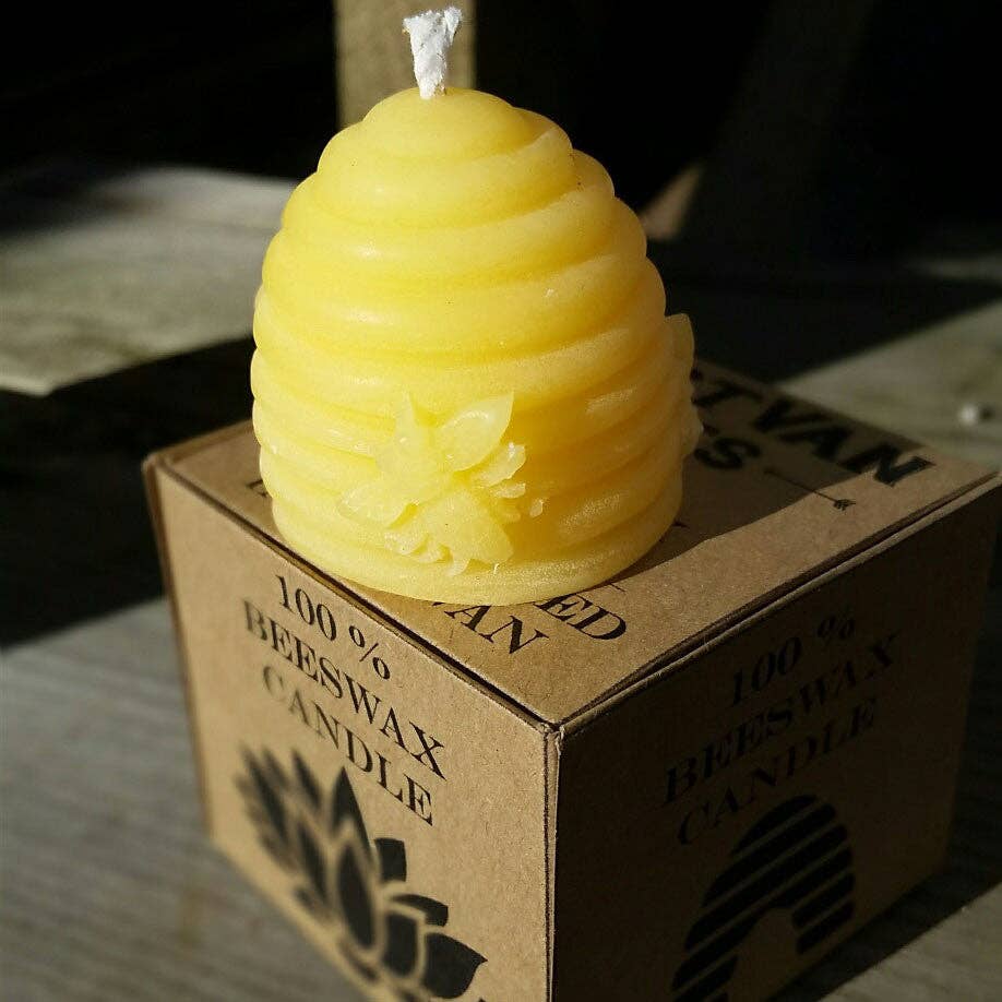 Eastvan bees - Beehive and Rose 100% Beeswax Candle