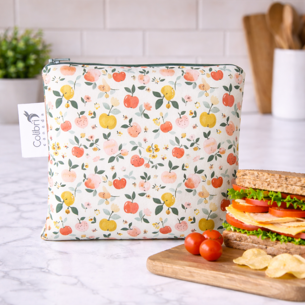 Colibri Canada - Apples Reusable Snack Bag - Large