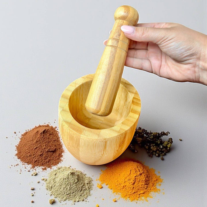 Bamboo Switch - Bamboo Mortar and Pestle | NEW design | Holliday Gift