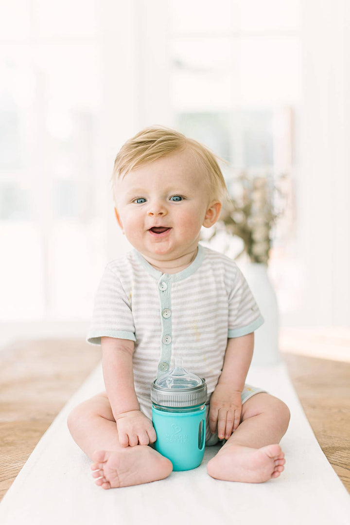 Baby Silicone Sleeve for Mason Bottles - 4oz & 8oz Options Available