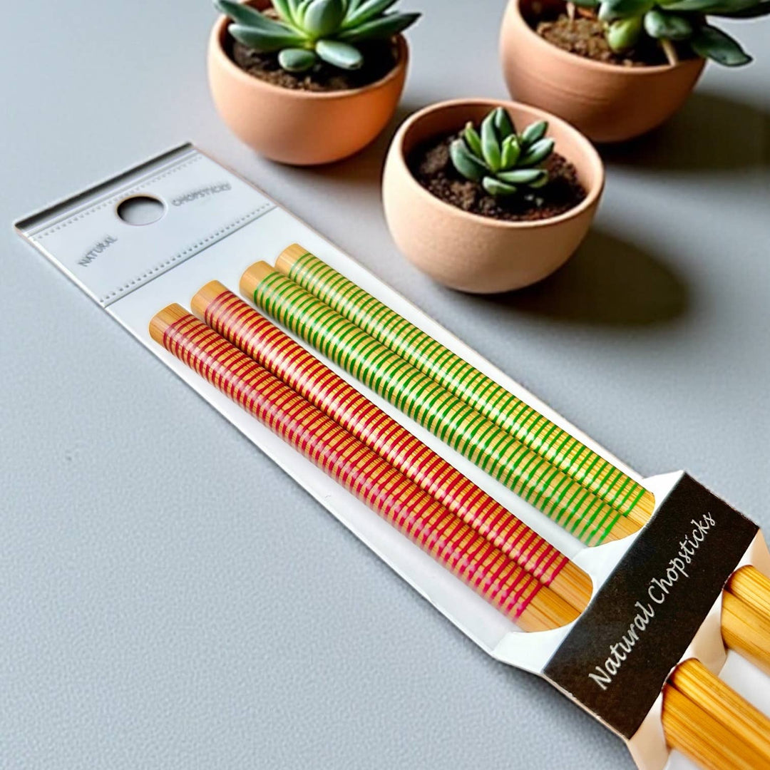 Bamboo Switch - Bamboo Chopsticks Set | Red & Green | Stocking Stuffer