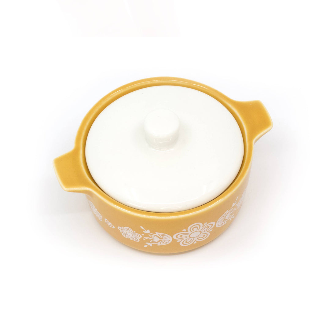 Twinkltoast - Pyrex-Inspired Butterfly Gold Casserole Ceramic Trinket Box