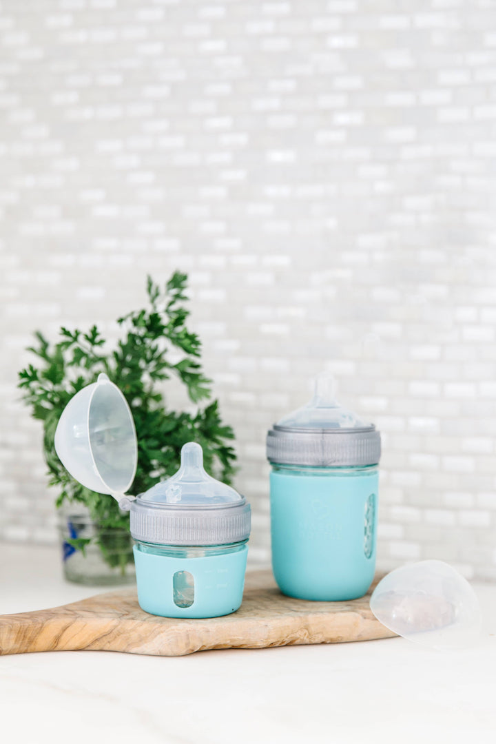 Baby Silicone Sleeve for Mason Bottles - 4oz & 8oz Options Available