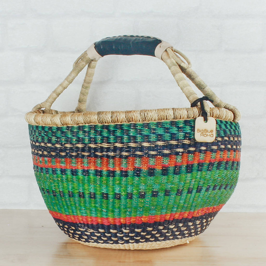 Big Blue Moma - Round Basket Large - Traditional Palette