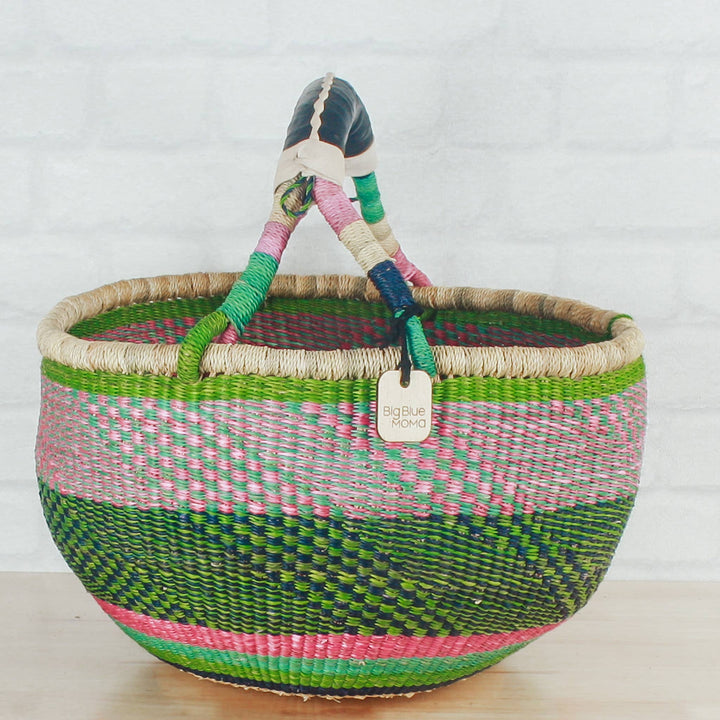 Big Blue Moma - Round Basket Large - Traditional Palette