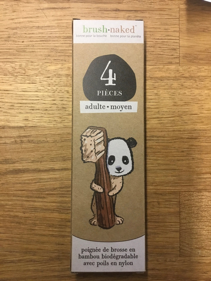 Brush Naked bamboo Toothbrush single - 4pack