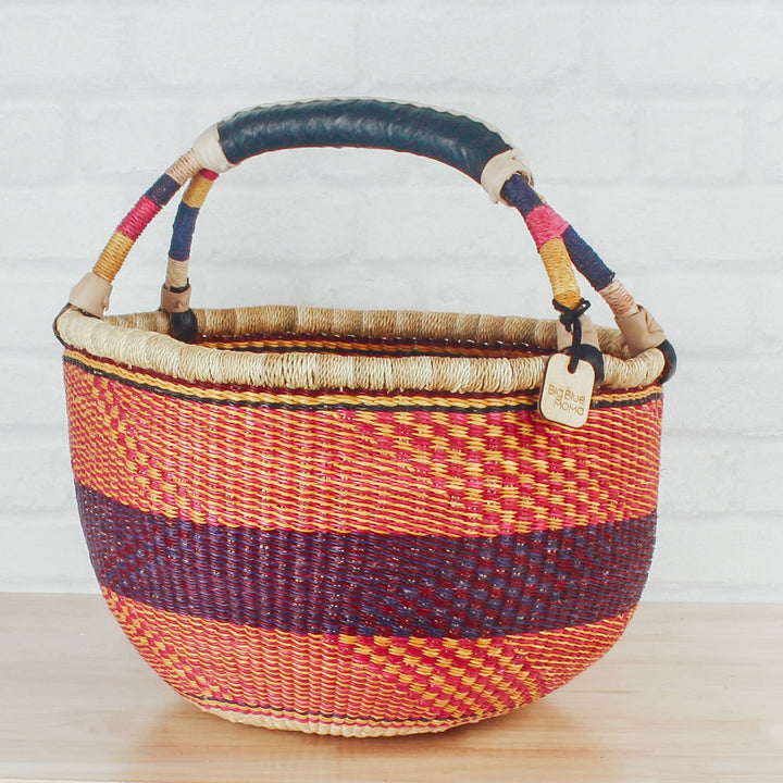 Big Blue Moma - Round Basket Large - Traditional Palette