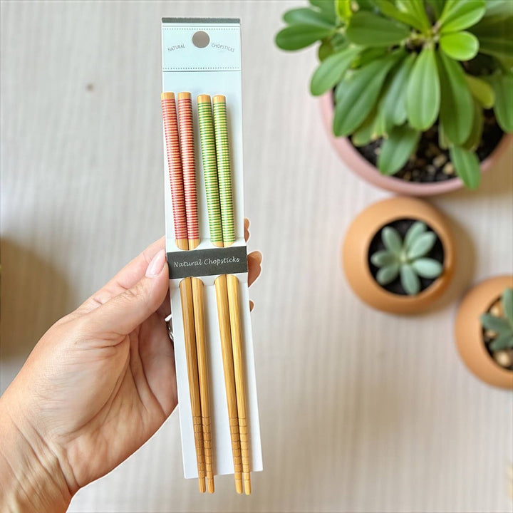 Bamboo Switch - Bamboo Chopsticks Set | Red & Green | Stocking Stuffer