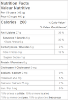 Nutrition facts of Organic Brazil Nuts.