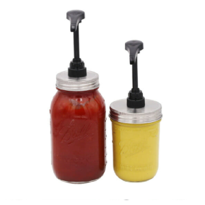 Mason Jar Pump Food Grade on jar example