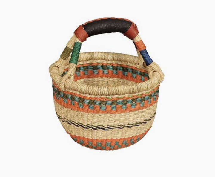 Mini Leather Wrapped Handle G149A African Market Baskets