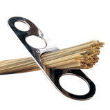 Stainless steel spaghetti and long noodle measure tool to help you measure out 1-4 portions of pasta with ease.