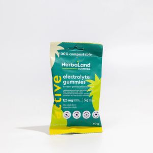 Herbaland Gummies Compostable Packaging - various flavors and benefits