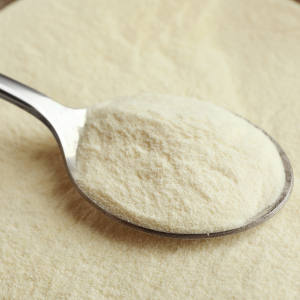 Agar agar powder on a metal spoon