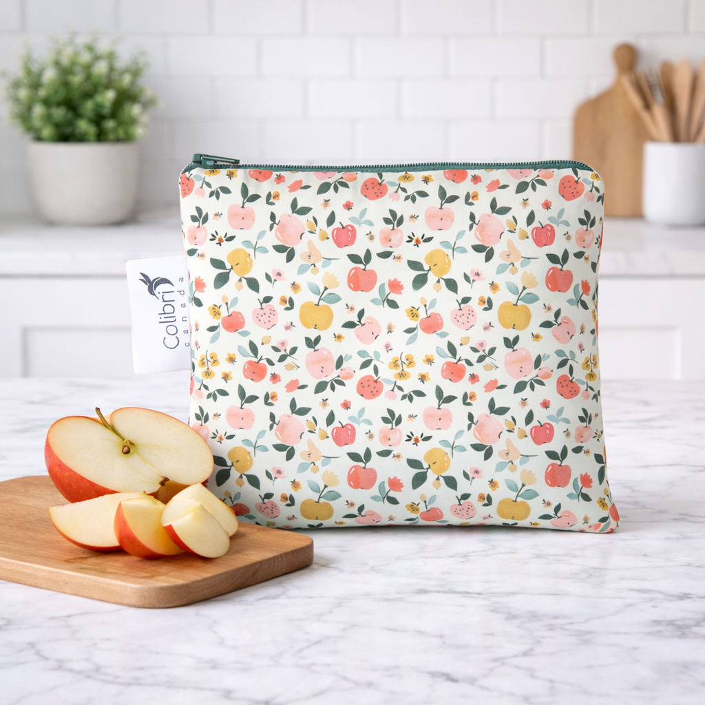 Colibri Canada - Apples Reusable Snack Bag - Large