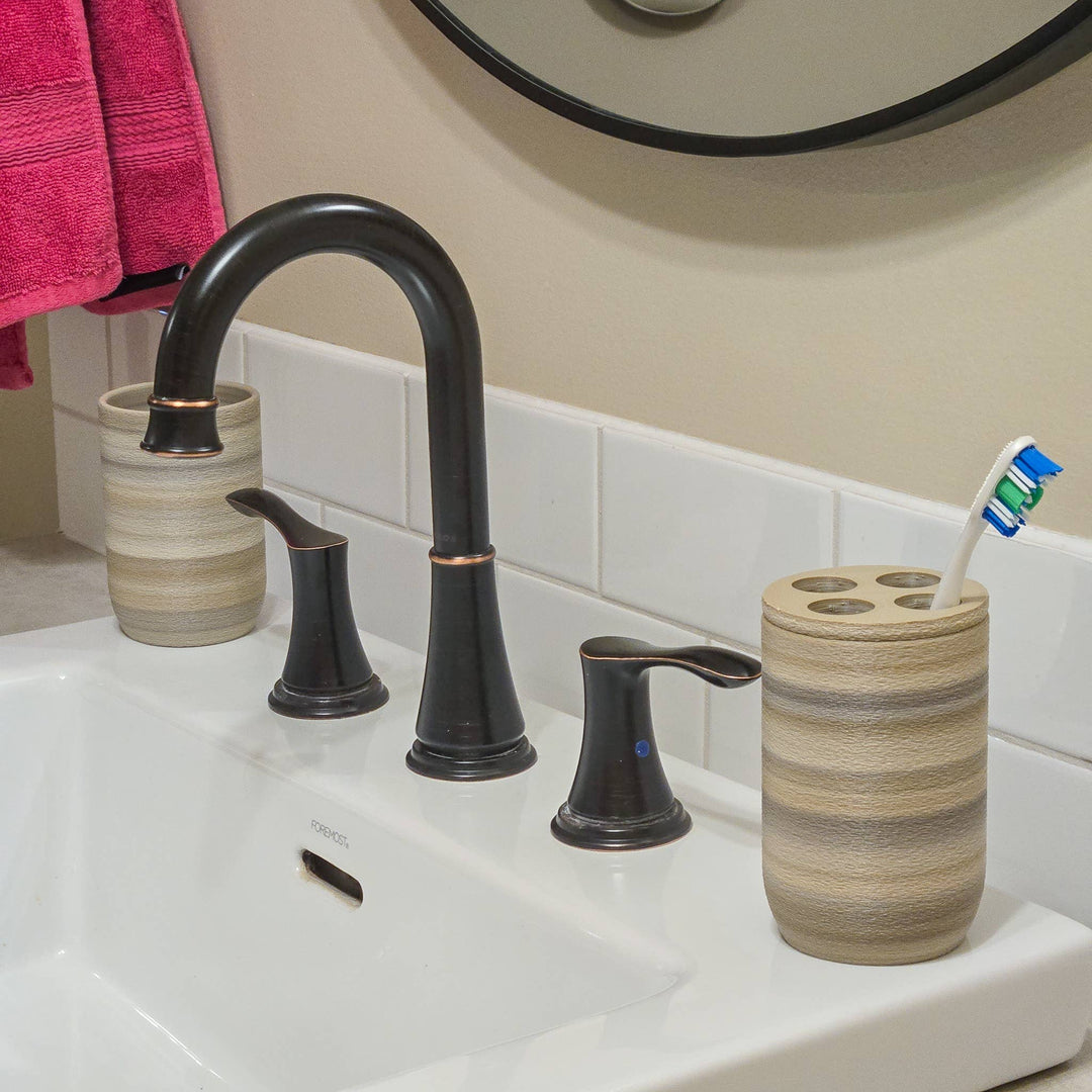Bathroom Set - Cup and Toothbrush Holder