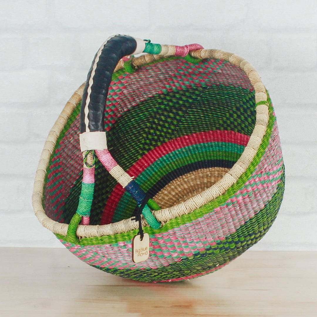 Big Blue Moma - Round Basket Large - Traditional Palette