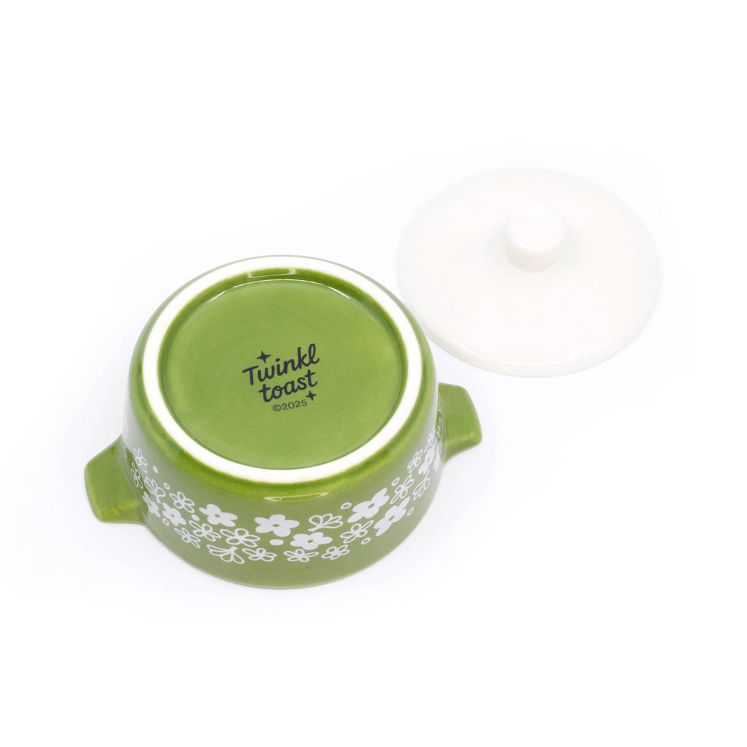Twinkltoast - Pyrex-Inspired Spring Blossom Casserole Ceramic Trinket Box