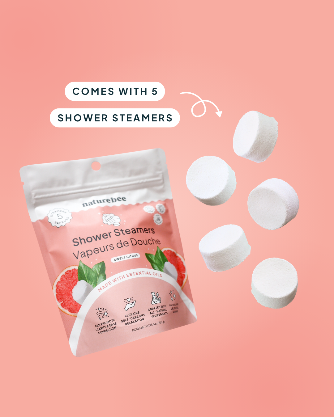 NATURE BEE - Sweet Citrus Shower Steamers | Nature Bee