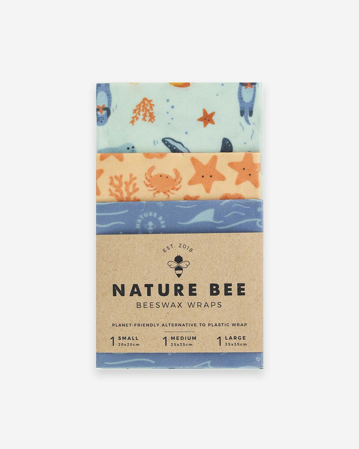 Beeswax Wrap Variety Set - Nature Bee Ocean Lovers Edition
