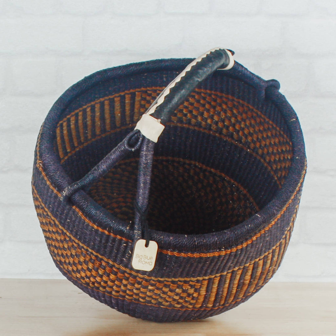 Big Blue Moma - Round Basket Large - Traditional Palette