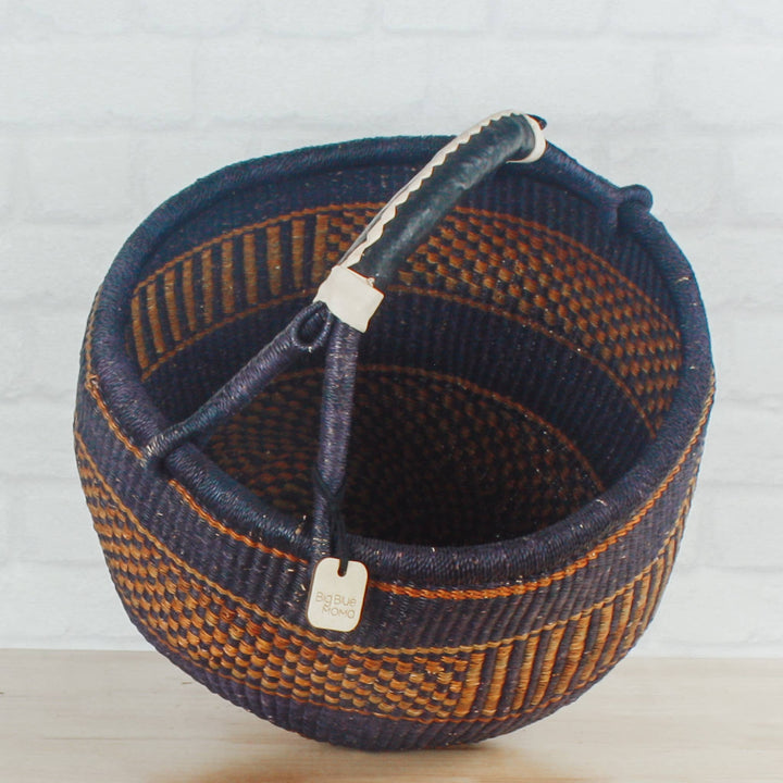 Big Blue Moma - Round Basket Large - Traditional Palette