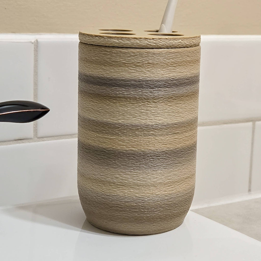 Bathroom Set - Cup and Toothbrush Holder