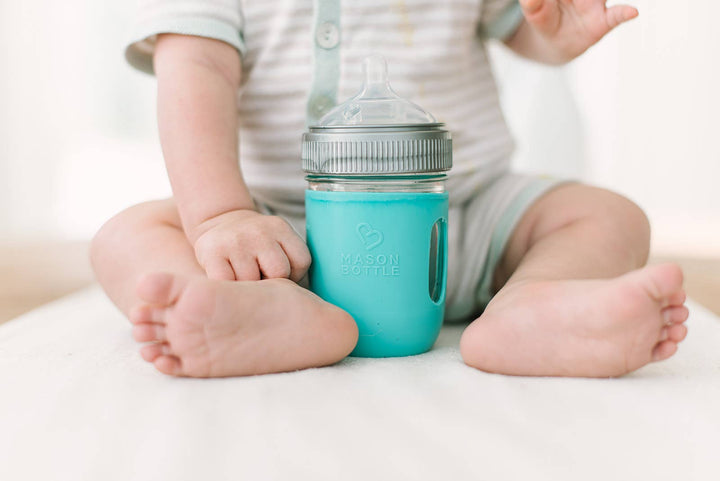 Baby Silicone Sleeve for Mason Bottles - 4oz & 8oz Options Available