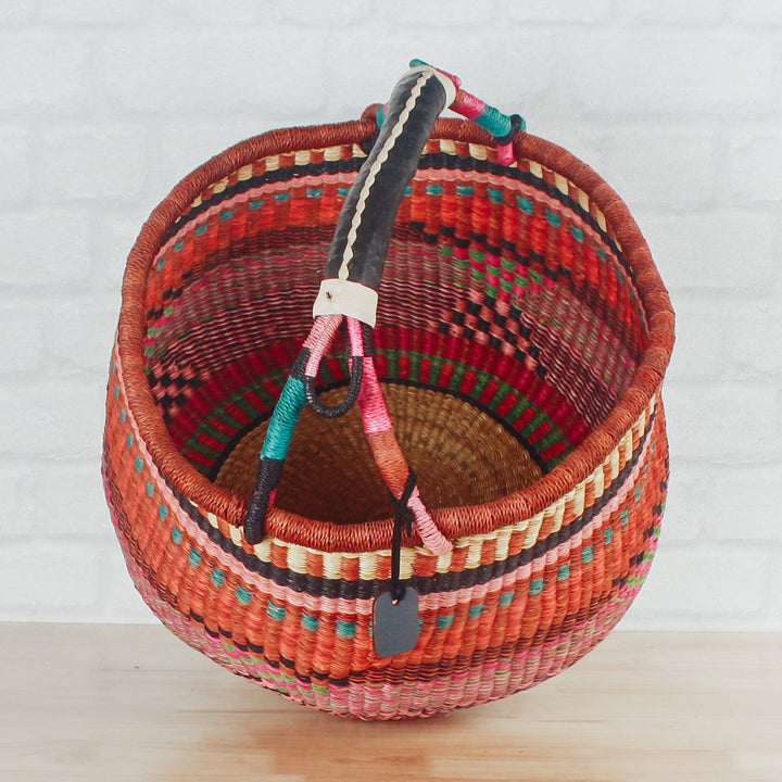 Big Blue Moma - Round Basket Large - Traditional Palette