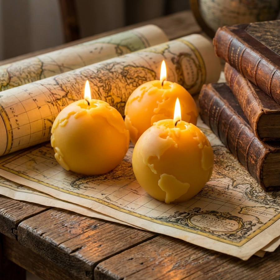 Eastvan Bees World Globe Candle