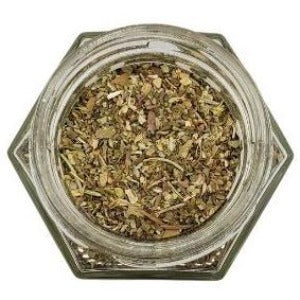  Italian Seasoning: A aromatic blend of dried herbs such as oregano, basil, thyme, and rosemary, offering a burst of Mediterranean flavors. The vibrant green and earthy brown hues create a visually appealing mixture, evoking the essence of traditional Italian cuisine in a single jar.