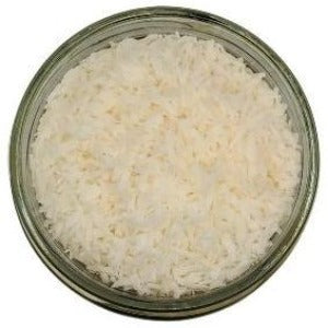 Organic Shredded Coconut in a jar with a white background