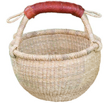 Mini Round Leather Wrapped Handle G150 African Market Baskets