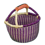 Mini Round Leather Wrapped Handle G150 African Market Baskets