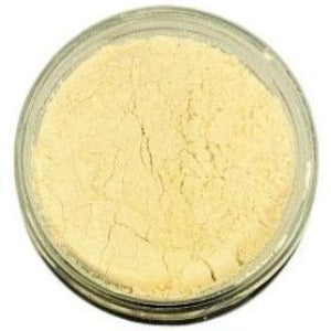 White background with a glass jar filled with Organic Gluten Free Brown Rice Flour.