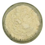 White background with a glass jar filled with Bob's Red Mill Organic Gluten Free Flour.