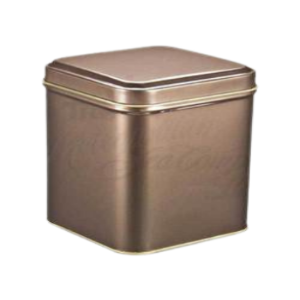 Tea tin square small 50g bronze