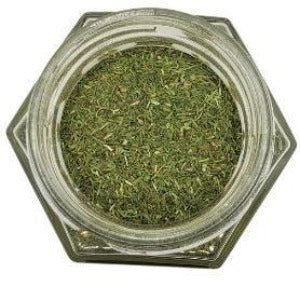 Dill Weed in a jar with a white background